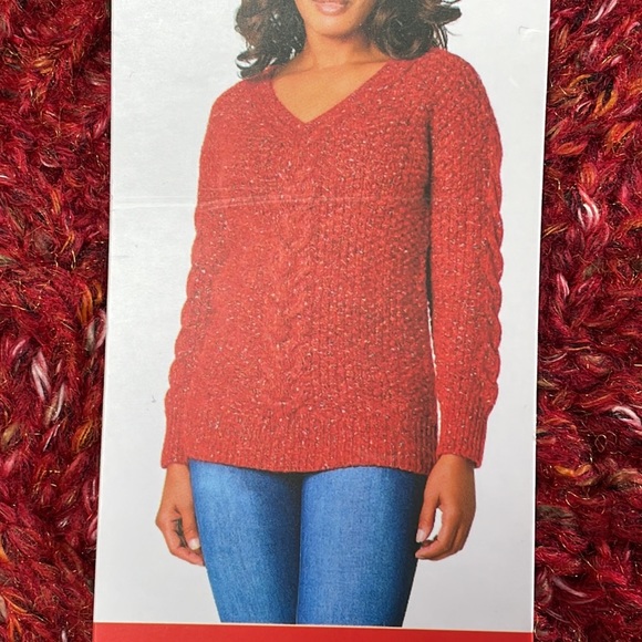 Adrienne Vittadini - knit V neck pullover sweater - Picture 3 of 6